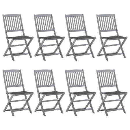 8 Stück klappbare Gartenstühle und Kissen aus massivem Akazienholz von vidaXL, Gartenstühle - Ref: Foro24-3078290, Preis: 409...