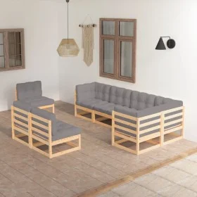 Garden furniture 8 pieces and cushions solid pine wood by vidaXL, Garden sets - Ref: Foro24-3076674, Price: 780,49 €, Discoun...
