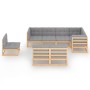 Gartenmöbel 8-teilig und Kissen aus massivem Kiefernholz von vidaXL, Gartensets - Ref: Foro24-3076674, Preis: 792,32 €, Rabat...
