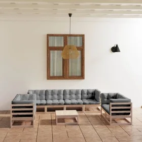 9-piece garden furniture set with solid pine wood cushions by vidaXL, Garden sets - Ref: Foro24-3076514, Price: 826,94 €, Dis...
