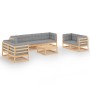 9-piece garden furniture set with solid pine wood cushions by vidaXL, Garden sets - Ref: Foro24-3076514, Price: 840,01 €, Dis...