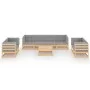 9-teiliges Gartenmöbel-Set mit Kissen aus massivem Kiefernholz von vidaXL, Gartensets - Ref: Foro24-3076514, Preis: 836,86 €,...