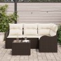 Conjunto de sofá de jardín con cojín 5 pcs Gris Poliratán
