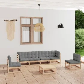 Garden furniture 7 pieces with cushions made of solid pine wood by vidaXL, Garden sets - Ref: Foro24-3076454, Price: 621,14 €...