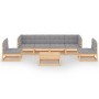 Gartenmöbel 7-teilig mit Kissen aus massivem Kiefernholz von vidaXL, Gartensets - Ref: Foro24-3076454, Preis: 629,08 €, Rabat...