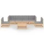 Muebles de jardín 7 piezas con cojines de madera de pino maciza de vidaXL, Conjuntos de jardín - Ref: Foro24-3076454, Precio:...