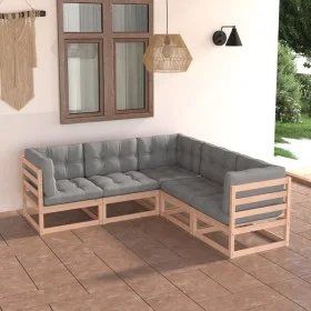 5-piece garden furniture set with solid pine wood cushions by vidaXL, Garden sets - Ref: Foro24-3076774, Price: 482,84 €, Dis...