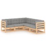 5-piece garden furniture set with solid pine wood cushions by vidaXL, Garden sets - Ref: Foro24-3076774, Price: 489,07 €, Dis...