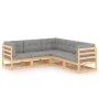5-piece garden furniture set with solid pine wood cushions by vidaXL, Garden sets - Ref: Foro24-3076774, Price: 483,73 €, Dis...