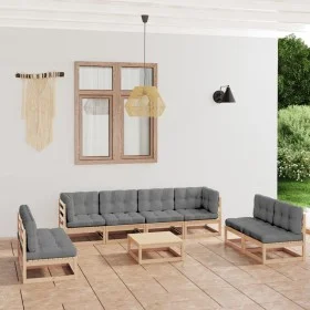 9-piece garden furniture set with solid pine wood cushions by vidaXL, Garden sets - Ref: Foro24-3076484, Price: 854,38 €, Dis...