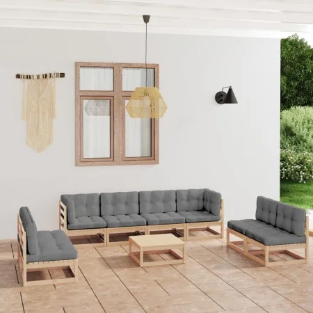 9-piece garden furniture set with solid pine wood cushions by vidaXL, Garden sets - Ref: Foro24-3076484, Price: 854,57 €, Dis...