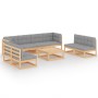 9-teiliges Gartenmöbel-Set und Kissen aus massivem Kiefernholz von vidaXL, Gartensets - Ref: Foro24-3076484, Preis: 865,83 €,...