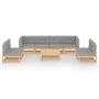 9-piece garden furniture set with solid pine wood cushions by vidaXL, Garden sets - Ref: Foro24-3076484, Price: 854,57 €, Dis...