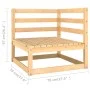 4-seater garden sofa with solid pine wood cushions by vidaXL, Outdoor sofas - Ref: Foro24-3076409, Price: 373,71 €, Discount: %
