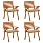 Garden chairs with cushions, 4 units, solid acacia wood. by vidaXL, Garden chairs - Ref: Foro24-3075177, Price: 388,56 €, Dis...