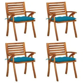 Garden chairs with cushions 4 units solid acacia wood by vidaXL, Garden chairs - Ref: Foro24-3075193, Price: 381,38 €, Discou...