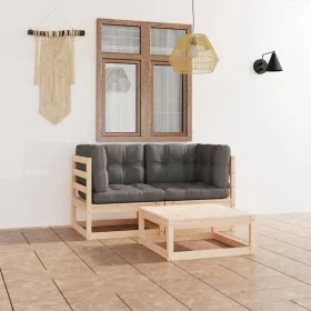3-piece garden furniture set with solid pine wood cushions by vidaXL, Garden sets - Ref: Foro24-3076299, Price: 236,17 €, Dis...