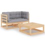 3-piece garden furniture set with solid pine wood cushions by vidaXL, Garden sets - Ref: Foro24-3076299, Price: 241,69 €, Dis...