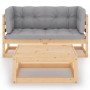 3-piece garden furniture set with solid pine wood cushions by vidaXL, Garden sets - Ref: Foro24-3076299, Price: 241,69 €, Dis...