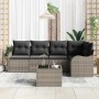 Conjunto de sofá de jardín con cojín 6 pcs Negro Poliratán