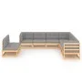 Gartenmöbel-Set 9-teilig und Kissen aus massivem Kiefernholz von vidaXL, Gartensets - Ref: Foro24-3076904, Preis: 898,88 €, R...