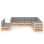 Juego de muebles de jardín 9 pzas y cojines madera maciza pino de vidaXL, Conjuntos de jardín - Ref: Foro24-3076904, Precio: ...