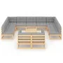Juego de muebles de jardín 12 pzas y cojines madera maciza pino de vidaXL, Conjuntos de jardín - Ref: Foro24-3077269, Precio:...