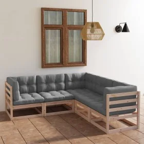 5-piece garden furniture set with solid pine wood cushions by vidaXL, Garden sets - Ref: Foro24-3076544, Price: 482,84 €, Dis...