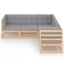 5-teiliges Gartenmöbel-Set mit Kissen aus massivem Kiefernholz von vidaXL, Gartensets - Ref: Foro24-3076544, Preis: 489,07 €,...