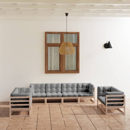8-piece garden furniture set with solid pine wood cushions by vidaXL, Garden sets - Ref: Foro24-3076509, Price: 789,50 €, Dis...