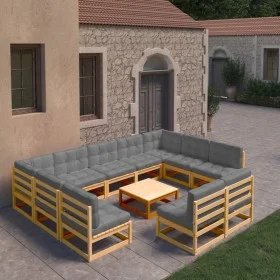 Garden furniture set 10 pieces and cushions solid pine wood by vidaXL, Garden sets - Ref: Foro24-3077219, Price: 893,37 €, Di...