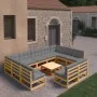 Garden furniture set 10 pieces and cushions solid pine wood by vidaXL, Garden sets - Ref: Foro24-3077219, Price: 893,56 €, Di...