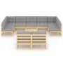 Garden furniture set 10 pieces and cushions solid pine wood by vidaXL, Garden sets - Ref: Foro24-3077219, Price: 893,56 €, Di...