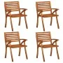 Garden chairs with cushions, 4 units, solid acacia wood. by vidaXL, Garden chairs - Ref: Foro24-3075175, Price: 388,64 €, Dis...