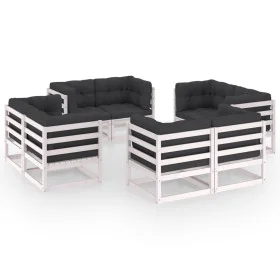 8-piece garden furniture set with solid pine wood cushions by vidaXL, Garden sets - Ref: Foro24-3076335, Price: 896,82 €, Dis...