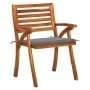 Garden chairs with cushions, 4 units, solid acacia wood. by vidaXL, Garden chairs - Ref: Foro24-3075175, Price: 388,64 €, Dis...