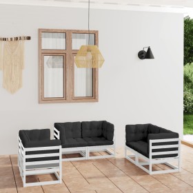 6-piece garden furniture set with solid pine wood cushions by vidaXL, Garden sets - Ref: Foro24-3076490, Price: 653,87 €, Dis...