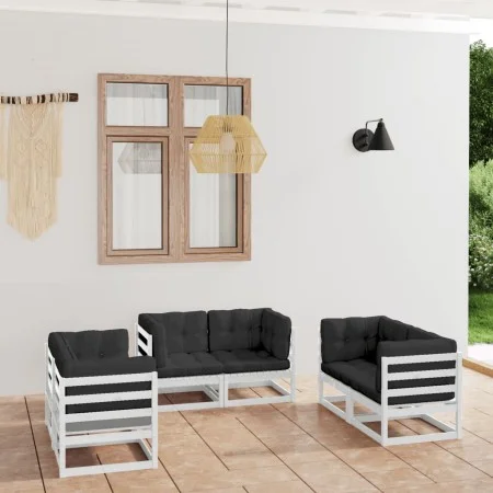 6-piece garden furniture set with solid pine wood cushions by vidaXL, Garden sets - Ref: Foro24-3076490, Price: 645,14 €, Dis...