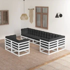 Muebles de jardín 8 pzas y cojines madera maciza pino de vidaXL, Conjuntos de jardín - Ref: Foro24-3076705, Precio: 900,91 €,...