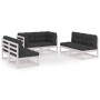 6-piece garden furniture set with solid pine cushions by vidaXL, Garden sets - Ref: Foro24-3076460, Price: 563,12 €, Discount: %