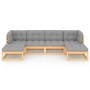 Gartenmöbel-Set 6-teilig und Kissen aus massivem Kiefernholz von vidaXL, Gartensets - Ref: Foro24-3077114, Preis: 510,23 €, R...