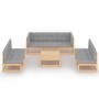 Garden furniture set 8 pieces and cushions solid pine wood by vidaXL, Garden sets - Ref: Foro24-3076474, Price: 727,39 €, Dis...
