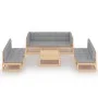 Gartenmöbel-Set 8-teilig und Kissen aus massivem Kiefernholz von vidaXL, Gartensets - Ref: Foro24-3076474, Preis: 715,45 €, R...