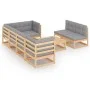 Gartenmöbel 8-teilig und Kissen aus massivem Kiefernholz von vidaXL, Gartensets - Ref: Foro24-3076659, Preis: 730,49 €, Rabat...