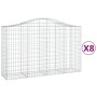 Gabion baskets 8 pcs arch shape iron 200x50x120/140 cm by vidaXL, Pots and planters - Ref: Foro24-3145667, Price: 837,91 €, D...