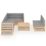 Gartenmöbel 8-teilig und Kissen aus massivem Kiefernholz von vidaXL, Gartensets - Ref: Foro24-3076659, Preis: 730,49 €, Rabat...