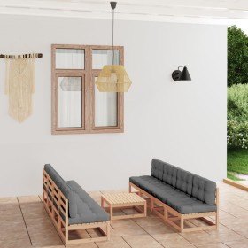 9-piece garden furniture set with solid pine wood cushions by vidaXL, Garden sets - Ref: Foro24-3076404, Price: 903,40 €, Dis...