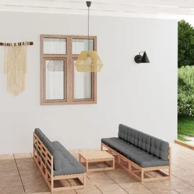 9-piece garden furniture set with solid pine wood cushions by vidaXL, Garden sets - Ref: Foro24-3076404, Price: 889,87 €, Dis...