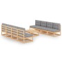 9-piece garden furniture set with solid pine wood cushions by vidaXL, Garden sets - Ref: Foro24-3076404, Price: 903,40 €, Dis...