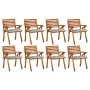 Gartenstühle 8 Stück aus massivem Teakholz mit Kissen von vidaXL, Gartenstühle - Ref: Foro24-3075215, Preis: 733,28 €, Rabatt: %